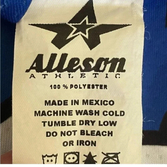 Alleson Athletic Grizzlies Blue White Basketball Jersey Sleeveless SZ M # 1319 - Picture 6 of 7